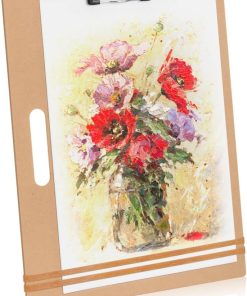 13x17 Drawing Board with Clip. Rubber Bands and Carry Handle | Portable Lightweight Art Board For Sketching. Durable Watercolor Board For Artists Indoor Outdoor Use. Art Supply