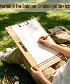 Alternative view of 13x17 Drawing Board with Clip. Rubber Bands and Carry Handle | Portable Lightweight Art Board For Sketching. Durable Watercolor Board For Artists Indoor Outdoor Use. Art Supply